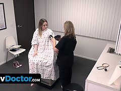 ブロンド, フェラチオ, イく瞬間, カワイイ, 医者, 清楚, 三人, オッパイの