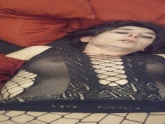 Enthousiasteling, Bruinharig, Huisgemaakt, Ondergoed, Orgasme, Mager, Spandexonderbroek, Kousen