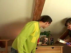 thick orbs bookworm dame seduced by a guy