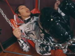 お尻, デカ尻, フェラチオ, ボンデージ, 気狂い, チン, オマンコ, 濡れ