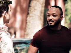 Outdoor gay stepbrother barebacked by athletic stud