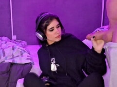 I let this phat gamer girl play while she handles my rock-hard joystick
