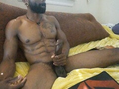 Massive black cock delivers a huge load all over His_Grace's sexy muscle chest