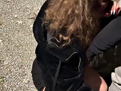 DOGGING with my CUCKOLD HUSBAND and a STRANGER and getting a HUGE FACIAL OUTDOORS!!