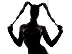 Grosser arsch, Grosser schwanz, Grosse titten, Hundestellung, Fetisch, Latex, Rasiert, Ablutschen