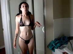 Salle de bains, Bikini, Extrême, Mouillée