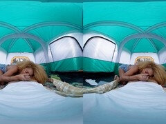 Suck off, shaved pussy, camping sex