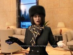 Mom with big boobs in a college-themed visual novel adventure