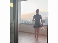Katythemilf In Hotelroom 7 Mm Intimate Rings- Pierced Clit, Getting Dressed And Zipped In Metallic Purple Latex, Training With Heavy Weight Chains