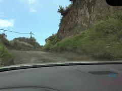 Amateur, Rubia, Coche, Corrida, Afeitado, Cabello corto, Flaco, Tetas