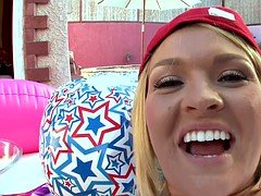 Anaal, Grote kont, Blond, Sperma shot, Hardcore, Buiten, Pornster, Speelgoed