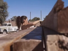 Bondage discipline sadomasochisme, Vrouw, Hd, Tepels, Klein, Openbaar, Geschoren, Speelgoed