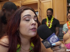 Schwarz, Hardcore, Interrassisch, Party, Öffentlich, Muschi, Rotschopf