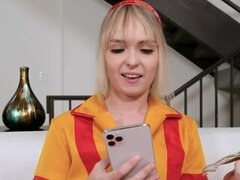 お尻, ぽっちゃり, ブロンド, フェラチオ, バック, 自然山雀, 禁句, ユニフォーム