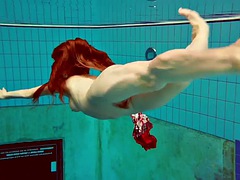 美女, 茶髪の, アウトドア, プール, ポルノスター, 公共, 一人, オッパイの