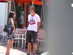 Hot Brunette Scouts a Stranger