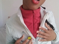 Ahegao facial, point of view, jerk off instruction