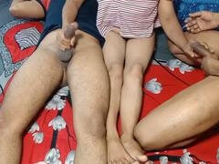 Enthousiasteling, Pijpbeurt, Man die toekijkt, Huisgemaakt, Indisch, Trio, Vrouw