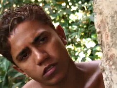 Black Bruno Santos watches as the kissing session with the tattooed Alvaro Lima and his friend Alan Cesar has already begun.