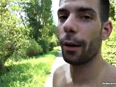 デカ尻, フェラチオ, フランス人, 乱交, グループ, 三人