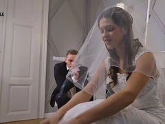 結婚, 茶髪の, 浮気者, ヨーロピアン, ハードコア, 魅力的, 剃毛, 結婚式