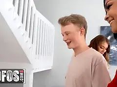 デカパイ, フェラチオ, イマラチオ, バック, 黒人, 女 人男 人, Hd, 淫乱熟女