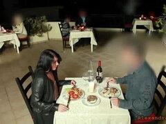 Public Restaurant Orgy: Hot Licking & Fucking with Sarah Kelly & Alexandra Wett