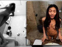 SMALL TIT BRUNETTE TATTOOED TEEN GIRLFRIEND CAUGHT IN SHOWER