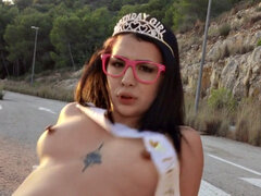 18 ans, Lunettes, Fille latino, Pov, Public, Réalité, Adolescente, Nénés