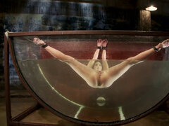 Sexy Slut Tied Up With Her Legs Spread In The Pool