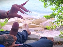Amateur, Plage, Couple, Tir de sperme, Érotique, Hd, Tatouage, Adolescente