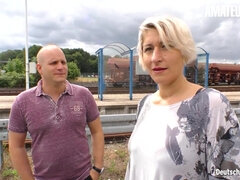 素人, デカパイ, フェラチオ, 口内発射, ドイツ人, 淫乱熟女, 自然山雀