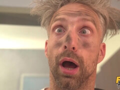 Bisexual chicks help each other ride a cock by turns