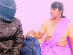 Telugu Stepmom Fucks Step Son Hard with Big Long Dick - Dirty Talk & Saree Aunty Action
