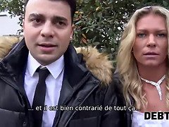 Sexy blonde MILF gets married and pays off debt with just cash