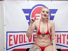Arielle Aquinas combined nude wrestling fight being fed a rigid hard-on