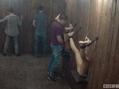 お尻, デカパイ, ボンデージ, 茶髪の, バック, ハードコア, 裸, ヤリマンの