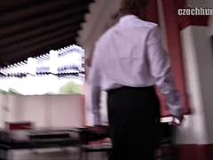 素人, フェラチオ, カップル, チェコ, 手コキする, Hd, ハメ撮り, 公共