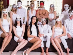 18 jahre, Blasen, Schwanz, Gruppe, Natürlichen titten, Orgie, Jungendliche (18+), Titten