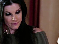 Hot lesbians Megan and milf India rubbing delicate pussies together