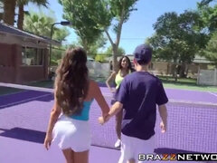 デカチン, デカパイ, ゲーム, Hd, 淫乱熟女, アウトドア, 三人