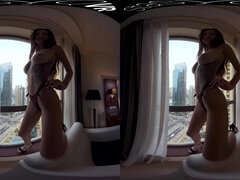 Busty russian whore with Big natural tits in POV VR solo in hotel room