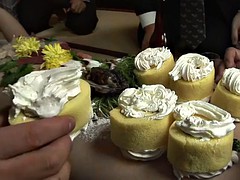 Aziatisch, Bruinharig, Mollig, Schattig, Fetisj, Eten, Japaans, Likken