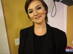 Busty Petite Brunette Kylie Fingered Hard and Fucked Deep