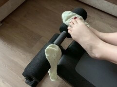 Hochschule, Füsse, Fussjob, Selbstgemacht, Socken, Elasthan, Sport, Jungendliche (18+)