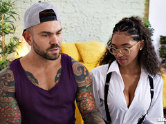 Hundestellung, Schwarz, Interrassisch, Lecken, Pov, Rock, Tätowierung, Uniform