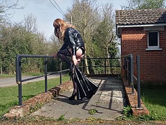 Schönheit, Britisch, Crossdresser, Europäisch, Lingerie, Reif, Im freien, Öffentlich