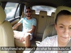 Guy cheats his gal with sexy taxi driver