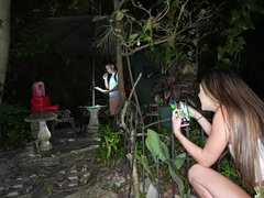 美女, ブロンド, イマラチオ, 指いじり, 手コキする, 小柄, ティーン, オッパイの