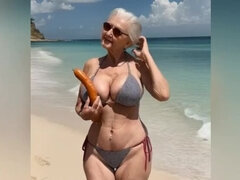 Strand, Bikini, Vollbusig, Familie, Oma, Reif, Nackt, Taboo